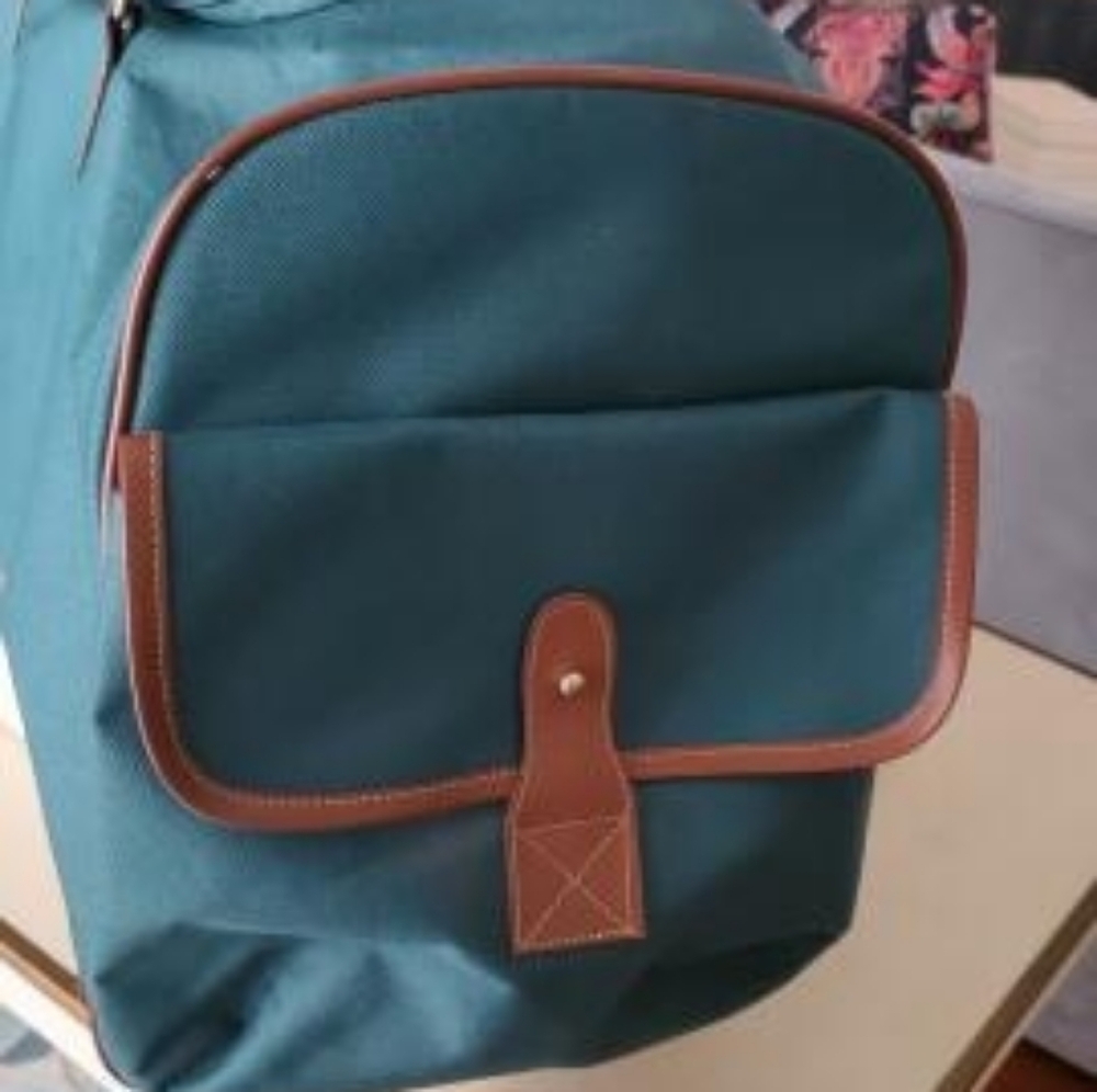 Polo Ralph Lauren Green Duffel Bag with Brown Vegan Leather Trim - Picture 6 of 13